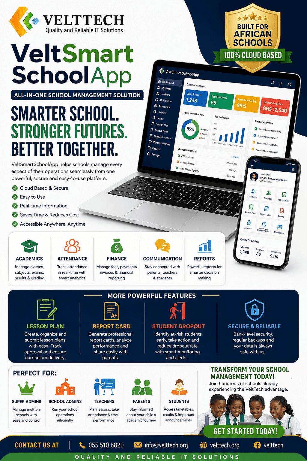 VeltSmartSchoolApp product flyer
